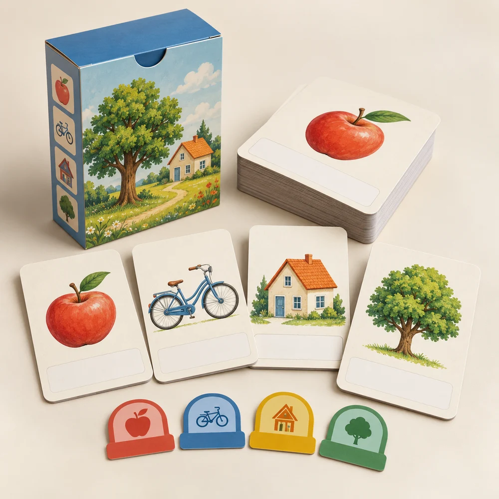 Cartes de vocabulaire bilingues — exemple de personnalisation, visualisation