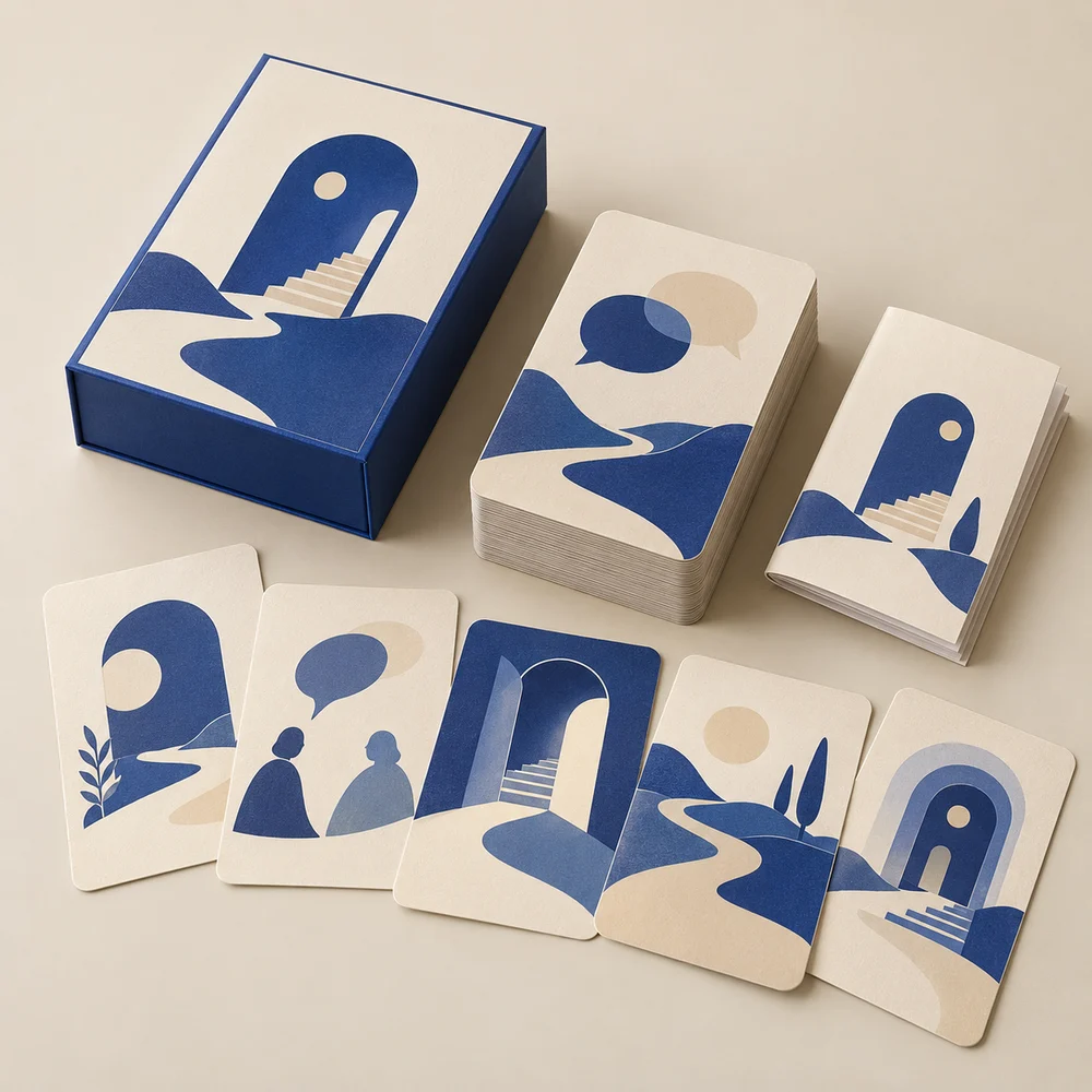 Cartes de coaching · 50 questions — exemple de personnalisation, visualisation