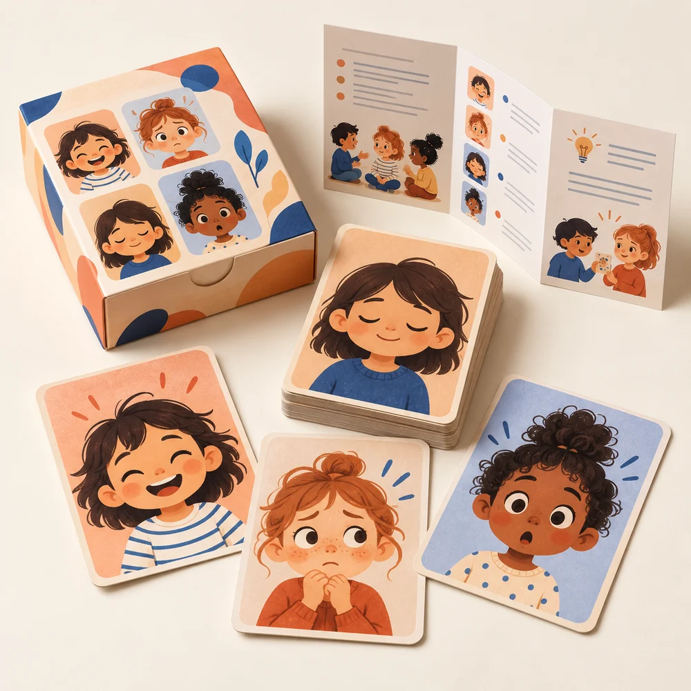 Cartes des émotions pour enfants — exemple de personnalisation, visualisation