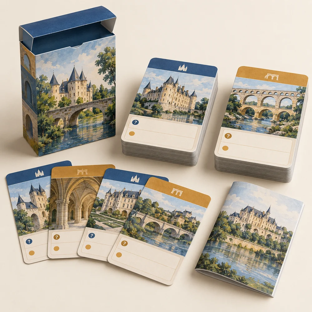 Quiz du patrimoine · 100 cartes — exemple de personnalisation, visualisation