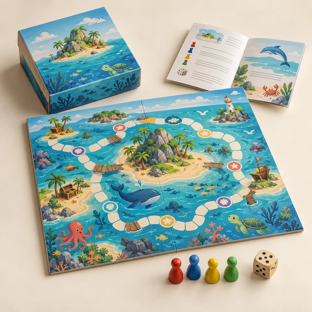 Jeu de parcours enfant · format compact — exemple de personnalisation, visualisation