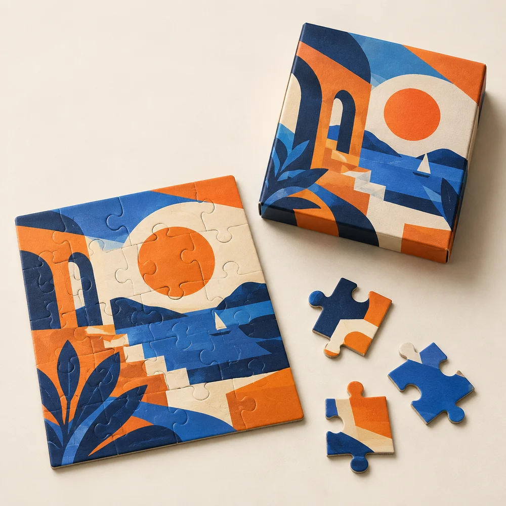Mini-puzzle publicitaire de 24 pièces — exemple de personnalisation, visualisation