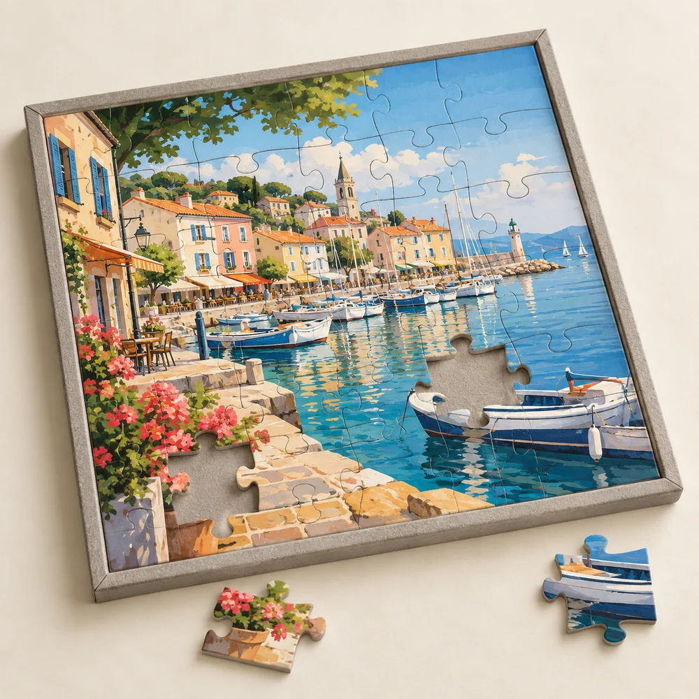 Puzzle sur plateau de 30 pièces — exemple de personnalisation, visualisation