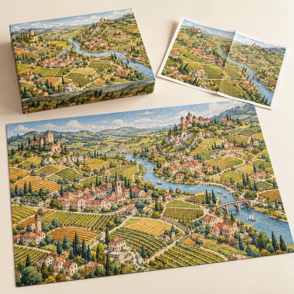 Puzzle cartographique de votre région — exemple de personnalisation, visualisation