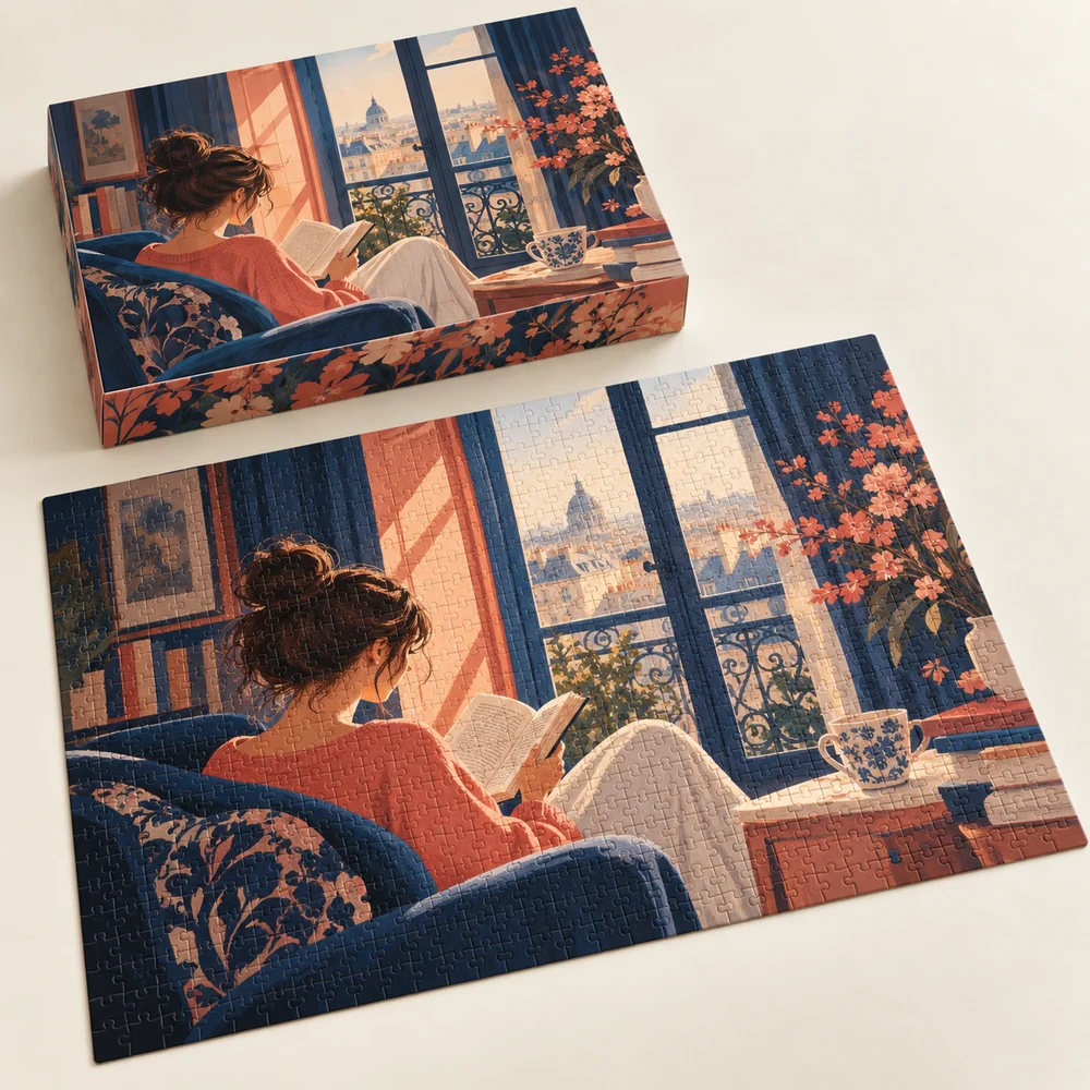 Puzzle de couverture pour maison d’édition — exemple de personnalisation, visualisation