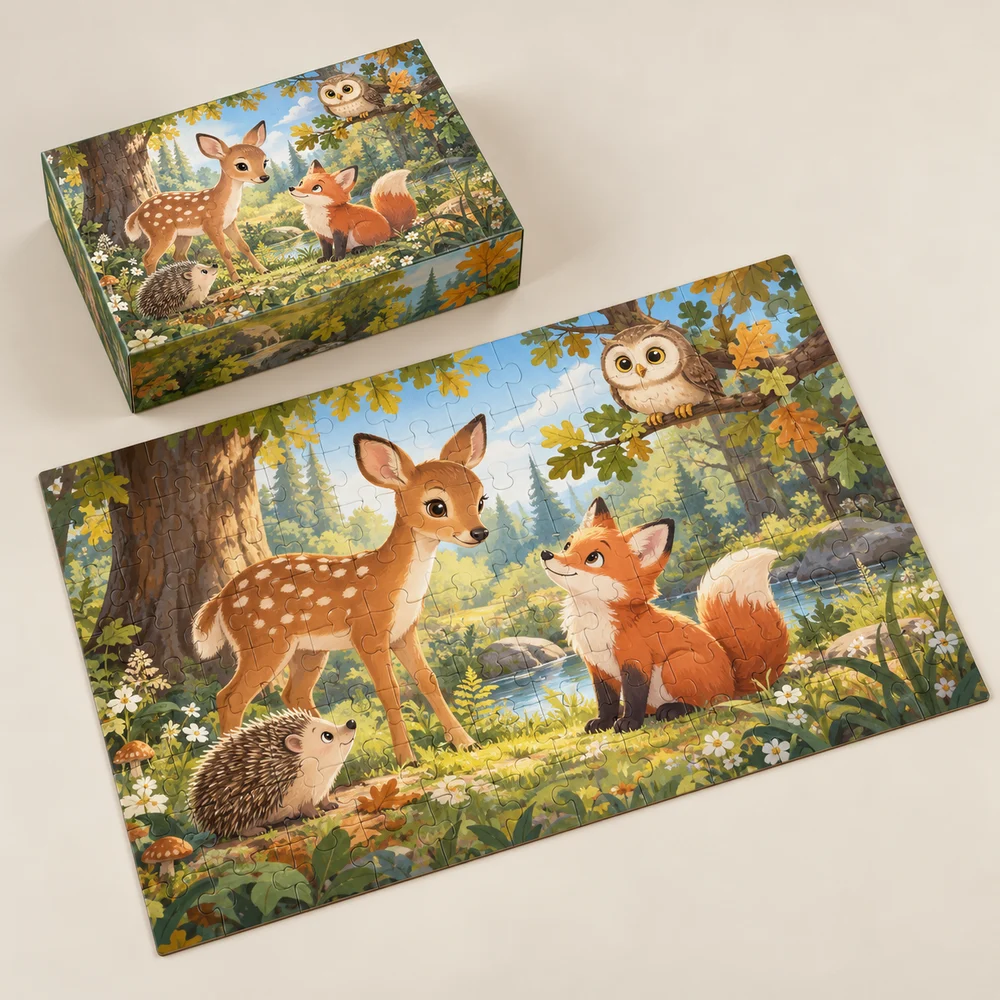 Puzzle enfant de 104 pièces · faune — exemple de personnalisation, visualisation