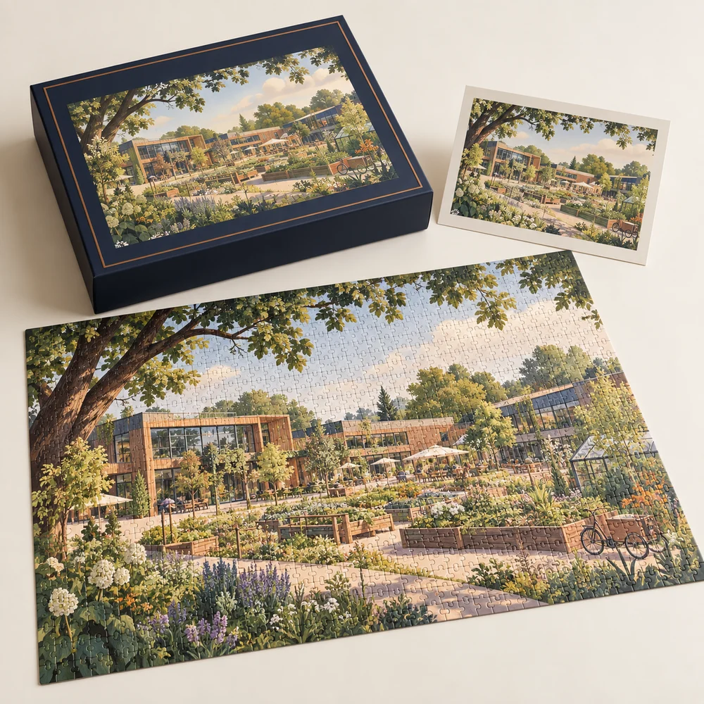 Puzzle anniversaire d’entreprise — exemple de personnalisation, visualisation