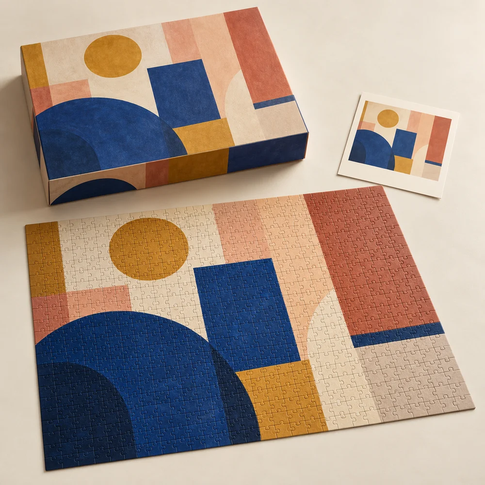 Puzzle d’art de 500 pièces pour musée — exemple de personnalisation, visualisation