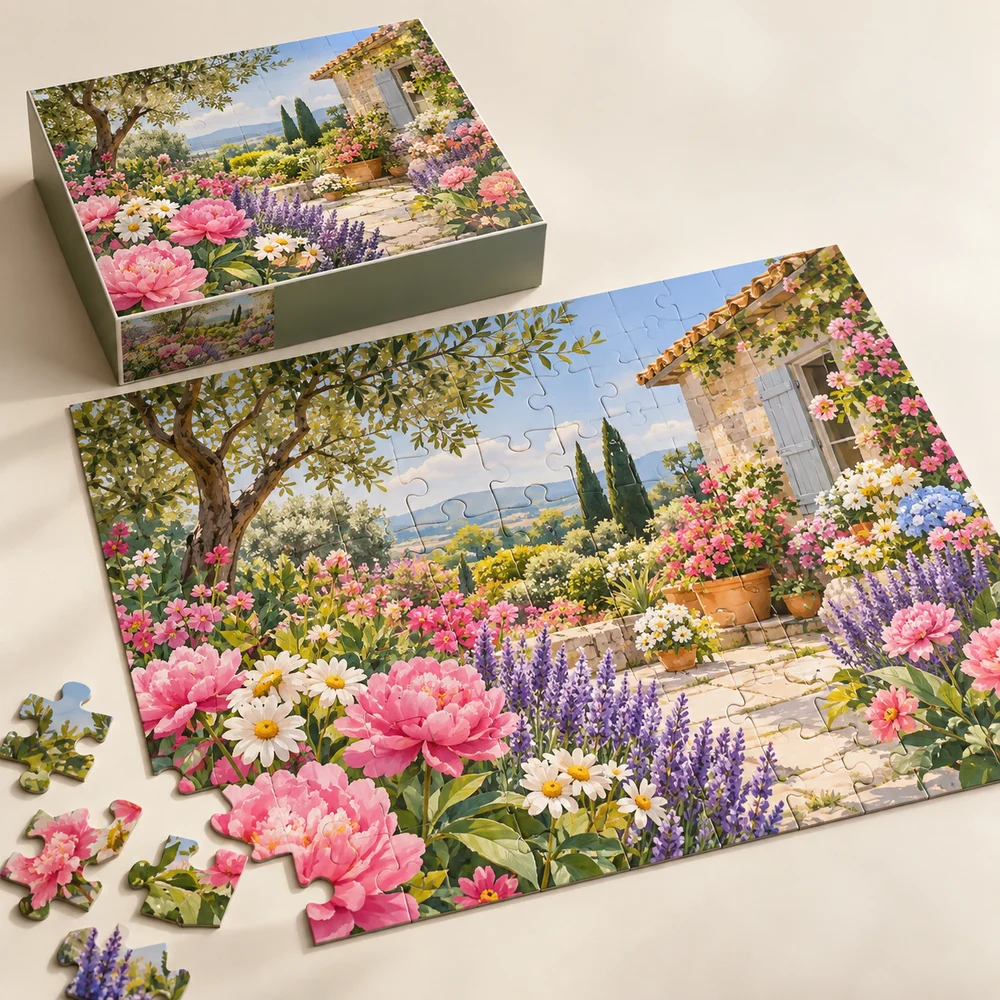 Puzzle de 50 grandes pièces pour seniors — exemple de personnalisation, visualisation