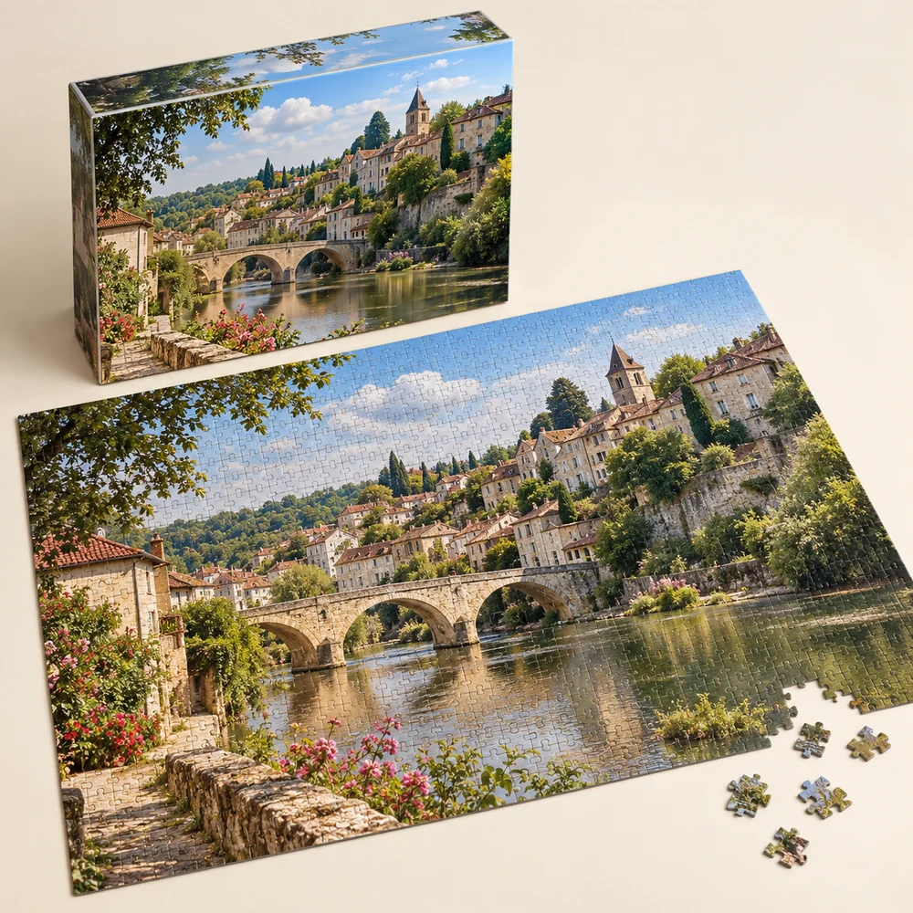 Puzzle touristique · panorama de ville — exemple de personnalisation, visualisation